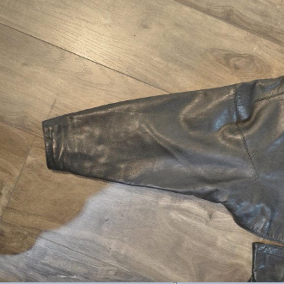 AZZEDINE ALAÏA BLACK LEATHER SKINNY SKIRT SUIT - Picture 6 of 10